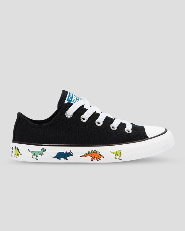 Converse Chuck Taylor All Star Dinoverse Sort Sko Danmark - Converse Lave Sneakers Børn - 23795ANUG